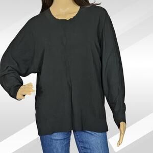 2/$30 Alfani Black Ribbed Seamed Pullover Sweater Size M